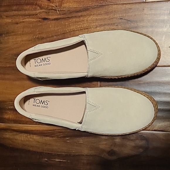 Toms Valencia Khaki Suede Platform Espadrilles - Picture 3 of 6
